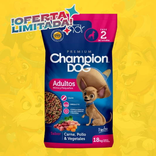 Champion dog adulto razas pequeñas 18kg