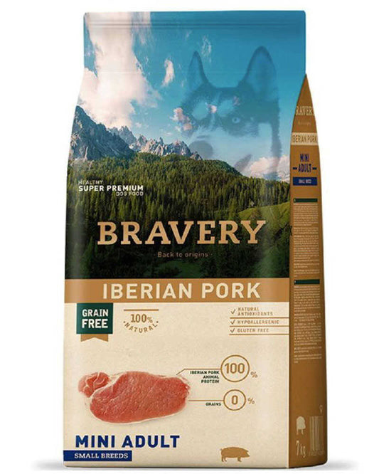 Bravery perro mini adulto iberian pork 2kg
